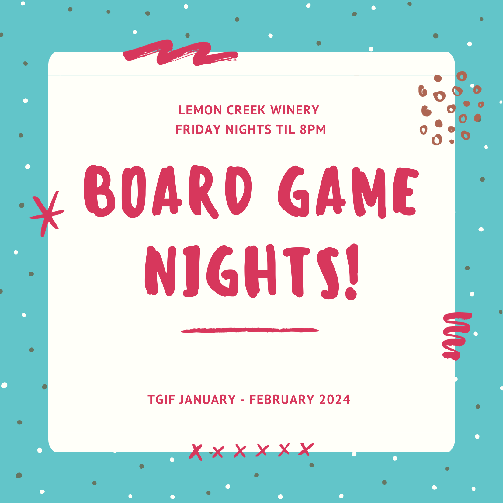 Friday Night Game Night Lemon Creek Winery